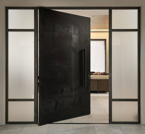 Porta de entrada - USA - FritsJurgens - em madeira / pivotante com eixo lateral / contemporânea