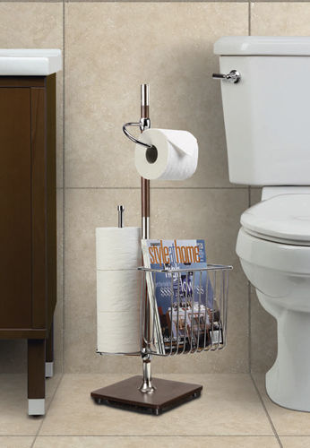 Porta-papel higiênico de piso - RICHWOOD - Better Living Products - em aço inoxidável / da linha residencial