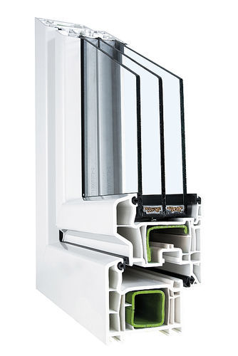 Janela em PVC - SWINGLINE 84 - ABM FENETRE - de abrir / com vidro triplo / com ruptura térmica