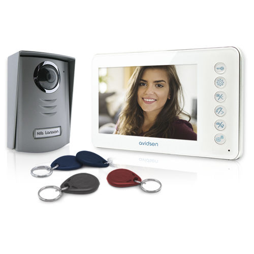 Kit de vídeo-porteiro metálico - YLVA 2+ - AVIDSEN France - preto / unidade externa / unidade interna