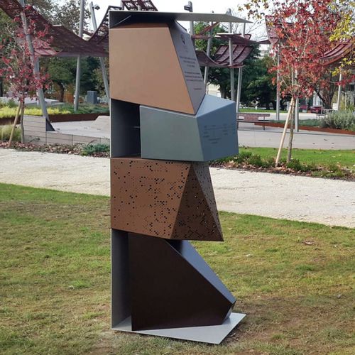 Escultura metálica - BPLAN - em aço Corten / para ambiente externo / para espaço público