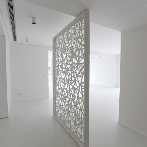 Biombo contemporâneo - BPLAN - metálico / da linha comercial / sob medida