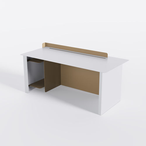 Mesa secretária de piso - Bset - BPLAN - de design original / em alumínio laqueado / reta