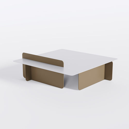 Mesa de centro de design original - Bset - BPLAN - em alumínio / com base em alumínio laqueada / para hotel