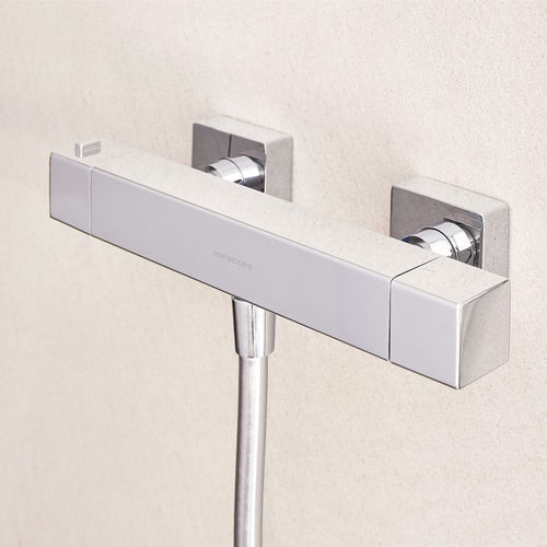 Misturador monocomando para box de banheiro - CUBO - SANYCCES - de parede / termostático / em latão