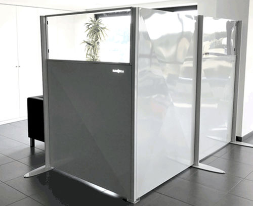 Divisória modular - MANORGA - em aço / em policarbonato / da linha comercial