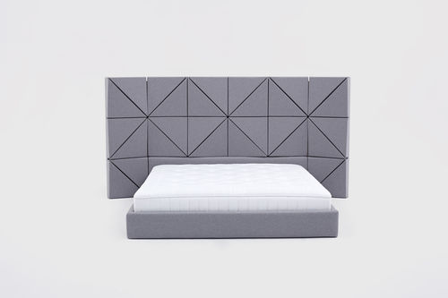 Cama de casal - FLOE - Comforty - contemporânea / com cabeceira estofada / estofada