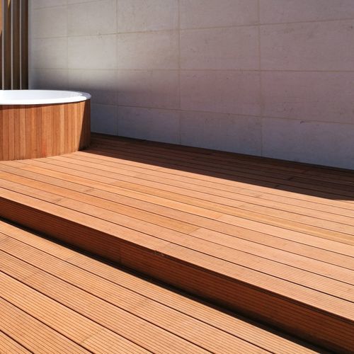 Tábua de deck em bambu - 8301185 series - Braun Wuerfele - efeito de madeira / ranhurada / sustentável