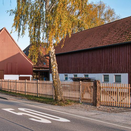 Cerca de réguas - SENKRECHTZAUN - Braun Wuerfele - residencial / em pinho / em lariço