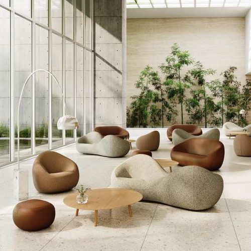 Sofá contemporâneo - JEAN - Steelcase EMEA - em tecido / vermelho / azul