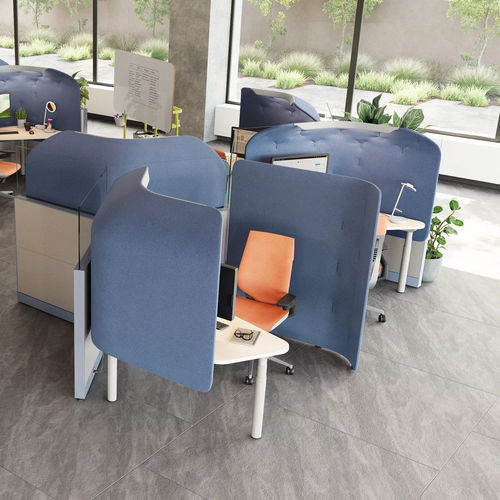 Separador de estações de trabalho de instalação livre - ANSWER - Steelcase - em tecido / em vidro / laminado