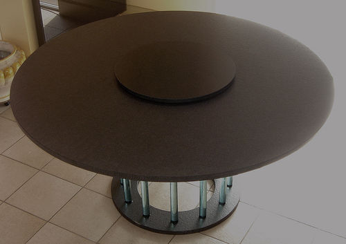Mesa contemporânea - LIGHTWEIGHT STONE : BLACK GRANITE - BROCATELLE - em mármore / em pedra natural / redonda