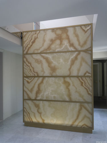 Painel decorativo de parede - TRANSLUCENT MARBLE : ONYX - BROCATELLE - retroiluminado / em pedra natural / liso