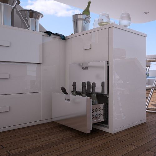 Refrigerador com gavetas - Frigonautica srl - para barco / de embutir / branco