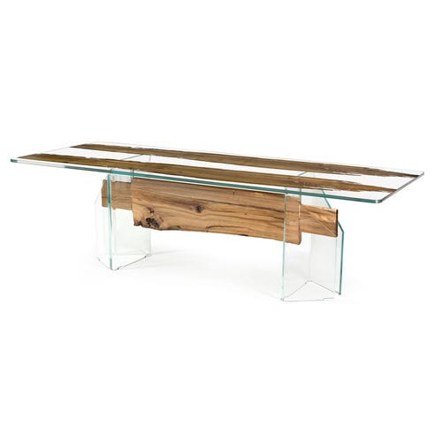Mesa contemporânea - VENEZIA - VGnewtrend - em madeira / em vidro temperado / com base em vidro temperado