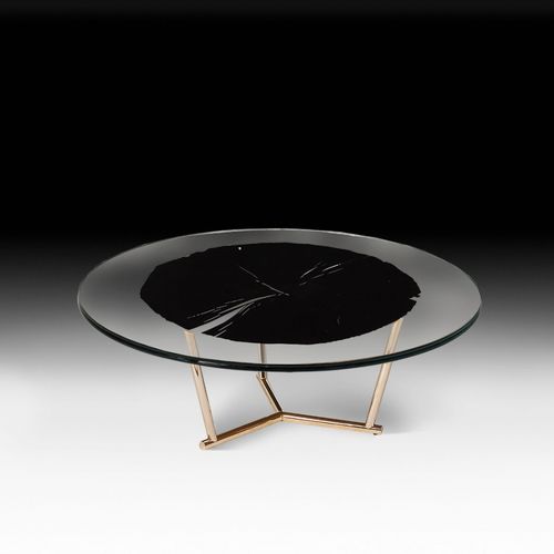 Mesa de centro contemporânea - CORVARA - VGnewtrend - em madeira / em vidro / com base em metal cromado