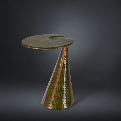 Mesa gueridon de design original - MILANO - VGnewtrend - de resina / em fibra sintética / em couro