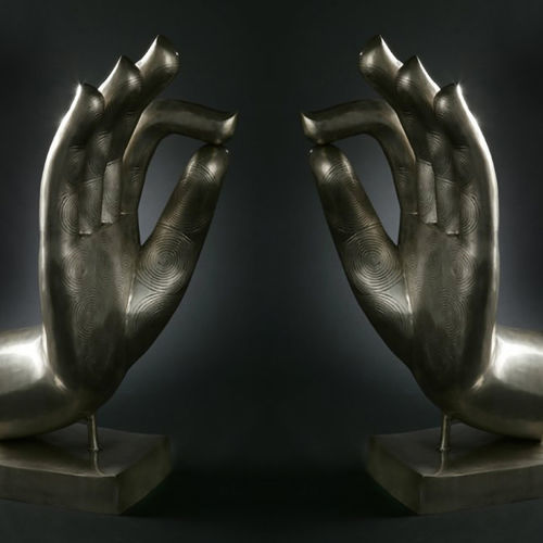 Escultura em bronze - BUDDHA HANDS - VGnewtrend - em latão / para ambiente externo / made in Italy