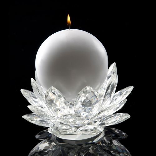 Castiçal em cristal - LOTUS  - VGnewtrend - da linha comercial
