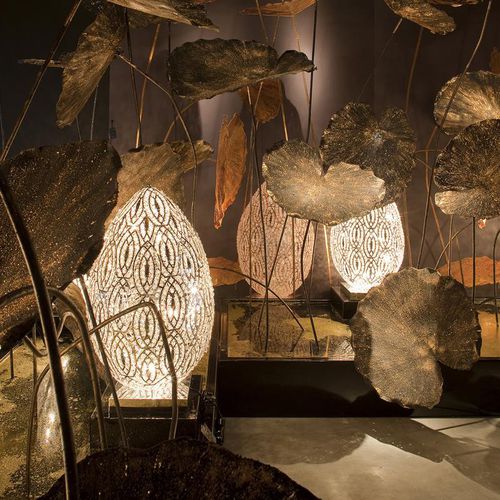 Luminária de chão sem pé - ARABESQUE EGG - VGnewtrend - em aço inoxidável / em cristal / de design original