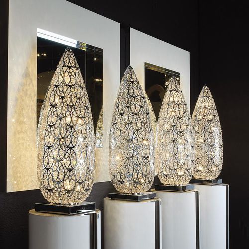 Luminária de mesa - ARABESQUE SMALL FLAME - VGnewtrend - em aço inoxidável / em cristal / de design original