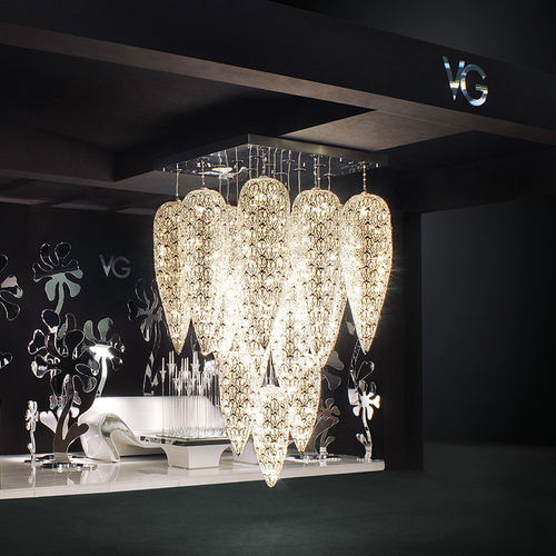 Lustre de design original - ARABESQUE LIGHTFALL SENSATION X 5 - VGnewtrend - em aço inoxidável / em cristal / da linha comercial