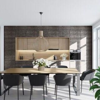 Acabamento de parede para ambiente interno - LL LEGUAN NERO - SIBU DESIGN - em PET / fosco / efeito de couro