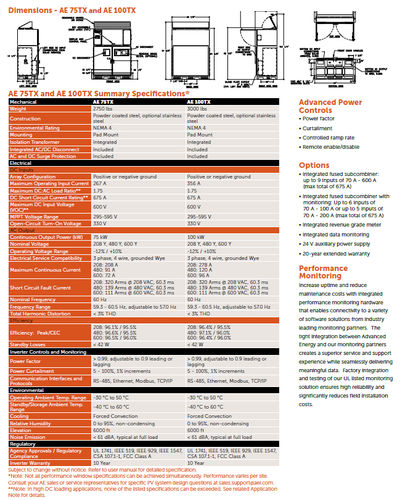 Inversor fotovoltaico - AE 100TX | 100 kW - Advanced Energy - central