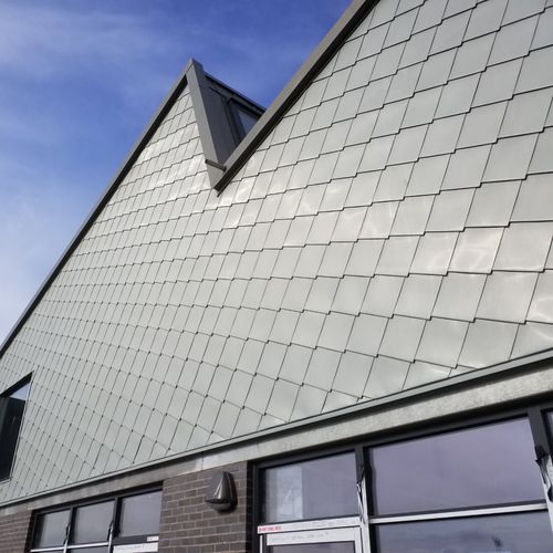 Chapa em zinco - elZinc CRYSTAL&reg; - ASTURIANA DE LAMINADOS - decorativa / nervurada / para revestimento de fachada