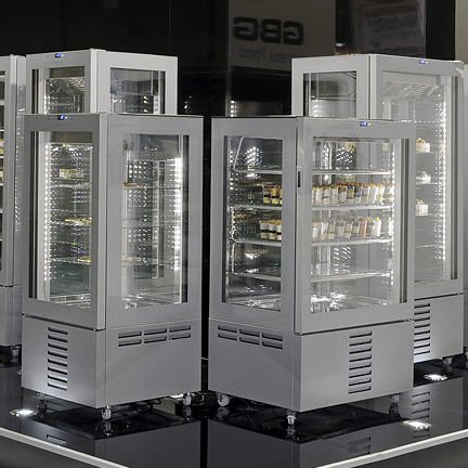 Vitrina refrigerada vertical - VISION - Oscartek - para loja / em aço inoxidável / com porta