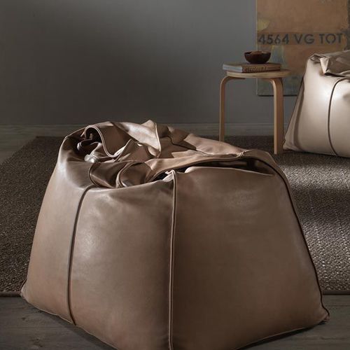 Puff pera contemporâneo - Bag - My Home Collection - em tecido / em couro / com capa removível