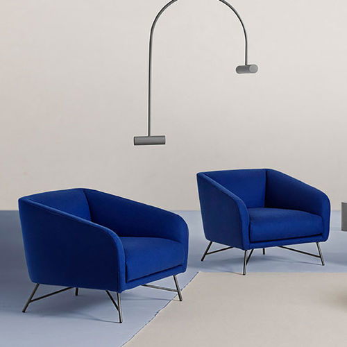 Poltrona contemporânea - BETTY - My Home Collection - em tecido / em couro / em madeira