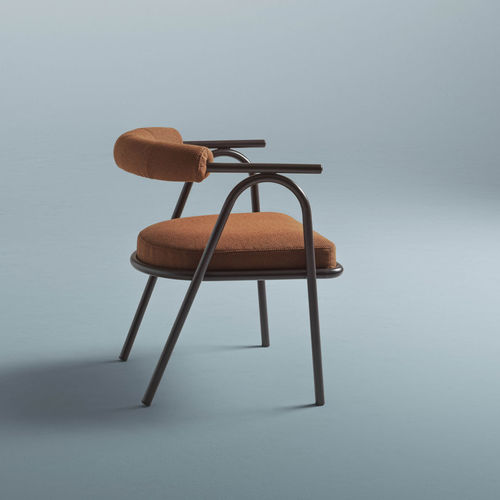 Cadeira contemporânea - Baba - My Home Collection - para ambiente interno / em tecido / com base em aço laqueada