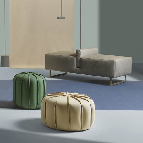 Puff contemporâneo - Marrakech - My Home Collection - em tecido / em couro / redondo