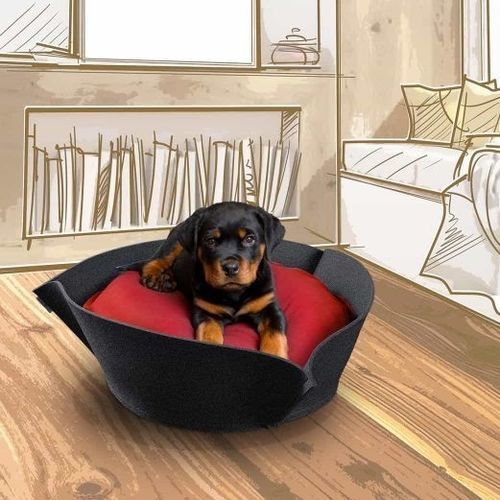 Cesto para cão em algodão - NOOK - pet.interiors - em veludo / em feltro / lavável na máquina