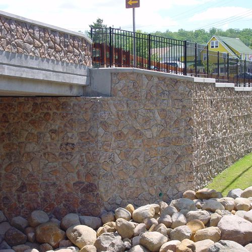 Muro de contenção em concreto - HERKIMER COUNTY - The Fort Miller Co. - modular / pré-fabricado / para construção de ponte