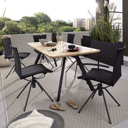 Cadeira contemporânea - HELMOND  - Musterring - para ambiente externo / em tecido / com base metálica