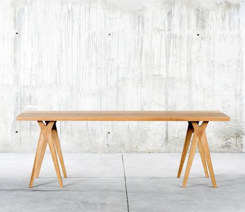 Mesa de jantar contemporânea - YOY   - qowood - em carvalho / em nogueira / em madeira maciça