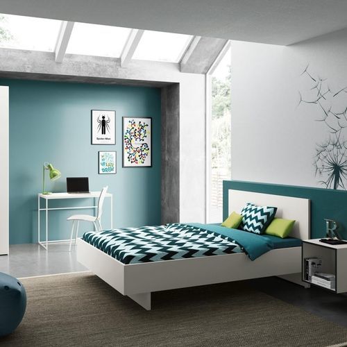 Cama de casal - BASIC - NOW! By Hülsta - contemporânea / com cabeceira / em madeira laqueada