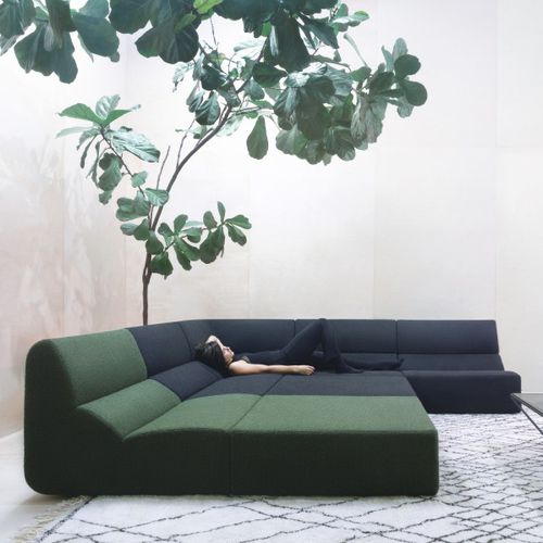Sofá modular - LAYOUT - prostoria - contemporâneo / em tecido / cinza