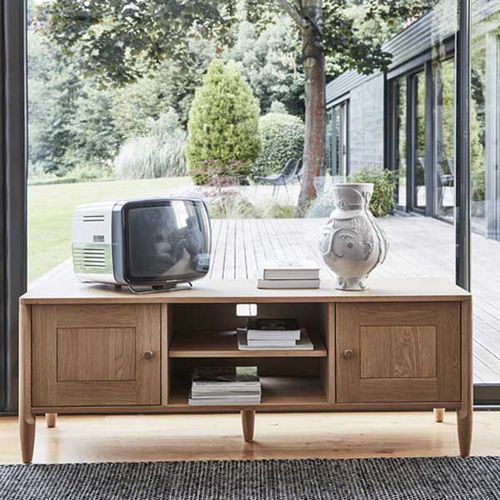 Rack de TV contemporâneo - CAPENA - ercol - baixo / em carvalho