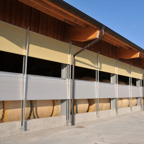 Painel paravento em alumínio - Lubratec®  - Huesker - em aço inoxidável / em material têxtil / industrial