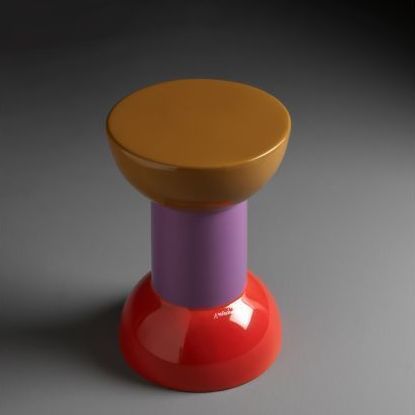 Banqueta moderna - SGABELLO ROCCHETTO DECORO 01 - FLAMINIA - em cerâmica / com base em cerâmica / com pé central