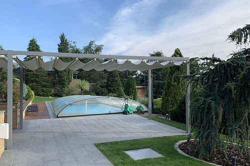 Pérgola em alumínio - TOSCANA - PERGOLA AS - com cobertura em tela / retrátil / de acionamento manual
