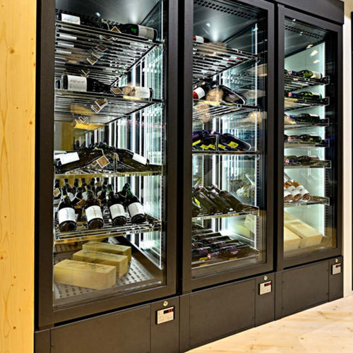 Adega climatizada da linha comercial - WKS MODUL - AKE Ausseer Kälte- u. Edelstahltechnik GmbH  - de embutir / metálica / com porta de vidro