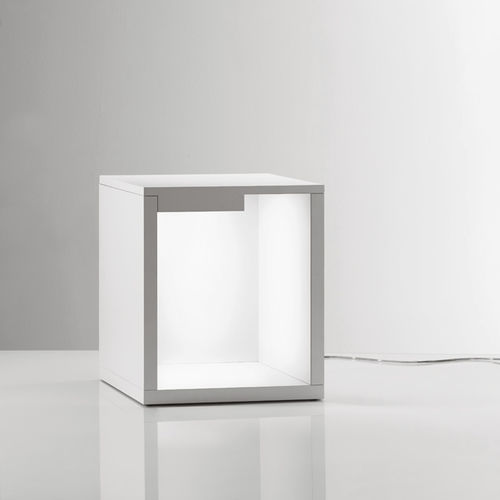 Banqueta contemporânea - MACROLUX SRL  - em madeira laqueada / com iluminação / preta