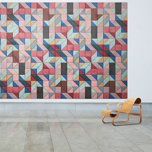 Painel acústico de parede - SQUARE - BAUX - em lã de madeira / geométrico / para escritório