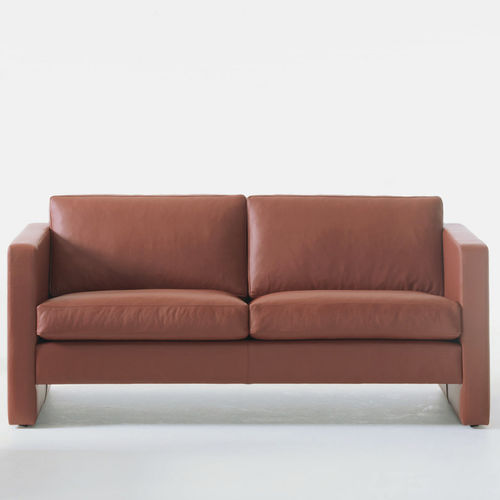 Sofá contemporâneo - SOFLEX 130 - stoubystouby - em couro / marrom / para edifício de uso público