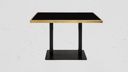 Mesa de jantar contemporânea - GERMAIN - V-LAB - em vidro / em ferro / com base em aço inoxidável