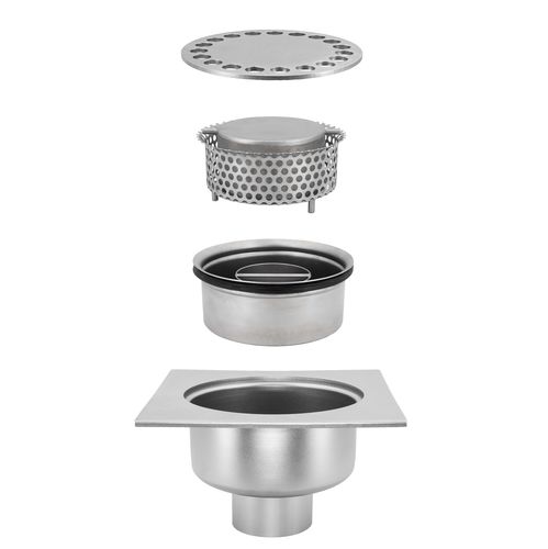 Caixa sifonada em aço inoxidável - TOTAL HYGIENIC DIS. 0115 - Inoxsystem S.r.l. - para cozinha / para aplicações industriais / com grelha